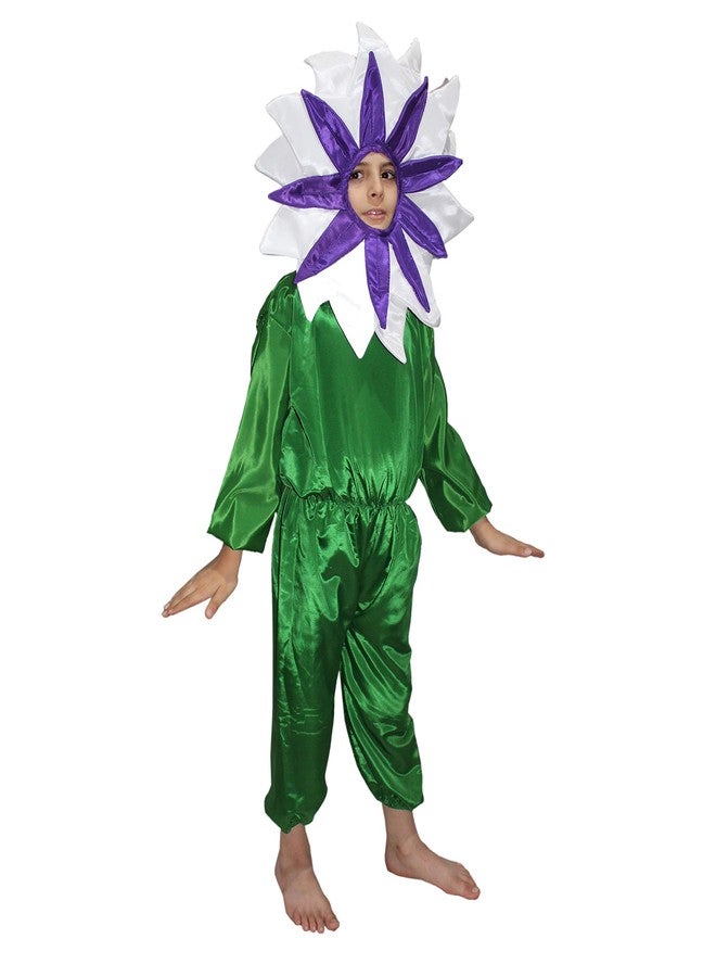 كاكو فانسي دريسيس زي تنكري من البوليستر من كاكو، مزين بزهرة بيضاء، زي مستوحى من الطبيعة - أبيض وأخضر، مقاس 7-8 سنوات، للأولاد والبنات - Image 2